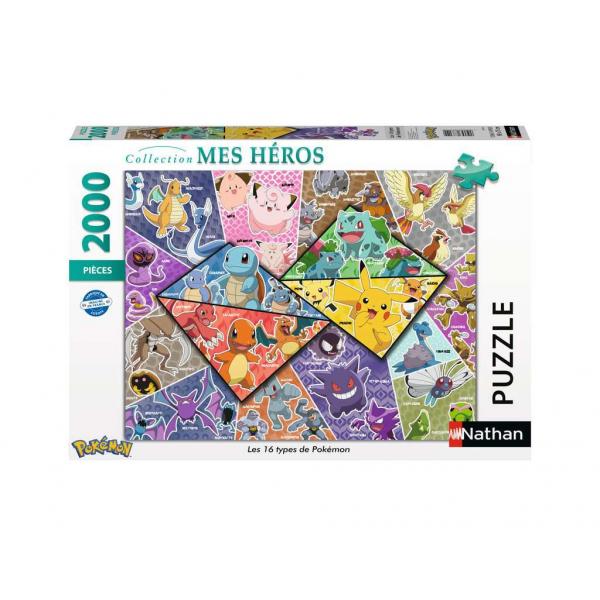 NathaN-PokemoN-Puzzle 2000 Pezzi - I 16 Tipi Di PokémoN-4005556873142-Dai 14 Anni In su