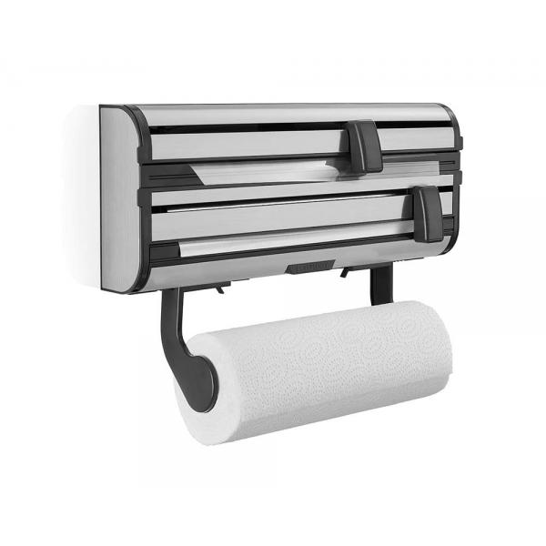 Leifheit Distributore Di Salviette Di Carta Pellicola Alluminio Parat Royal 25793 Leifheit Pratico Dispenser Da Parete 3 Rotoli Con Lame Affilate