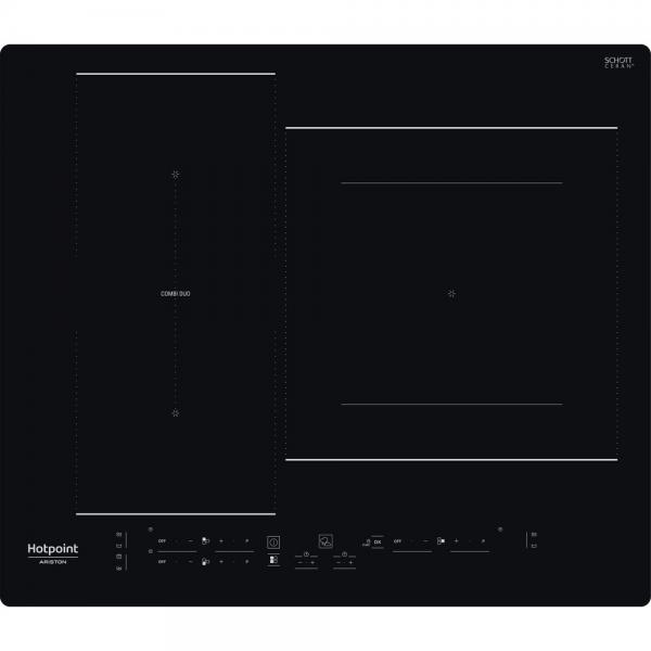 Hotpoint Hb2760bne - Piano Cottura A Induzione - 3 Zone - 7200w Totali - L 59 Cmx P 51 Cm - Nero