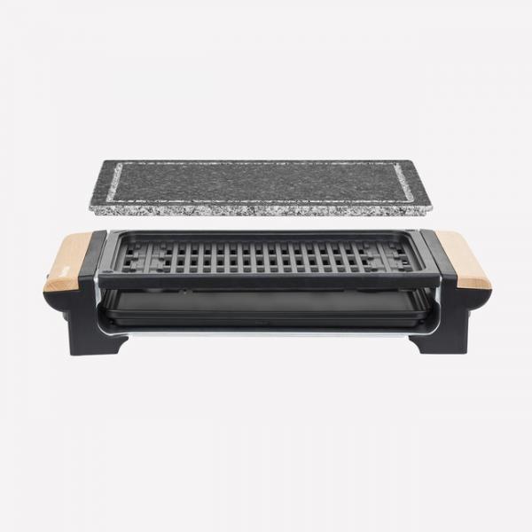 H.koenig - Rp320 - Griglia 2 In 1 - Funzione Cottura Pietra E Funzione Griglia - 37 X 23 Cm - Manici In Legno - 1300 W - Image 3