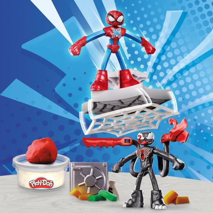 PlaY-Doh SpideR-Man, Set Slash Attack Con 2 Personaggi Flessibili, 7 Accessori E Pasta Modellabile, Dai 4 Anni, Marvel - Image 4