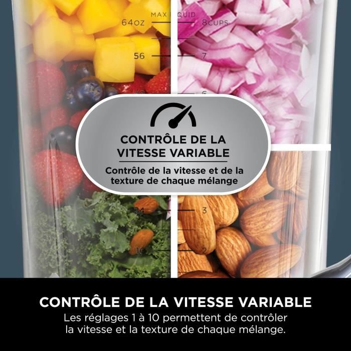 Frullatore Ninja Detect Power Blender Pro 1200w - 2 In 1 - 2l - 15 Modalità - 10 Velocità - Nero - Image 5