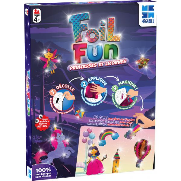 Attività Creativa - Megableu - Foil Fun - Principesse E Unicorni - Creare Opere Senza Sporcarsi
