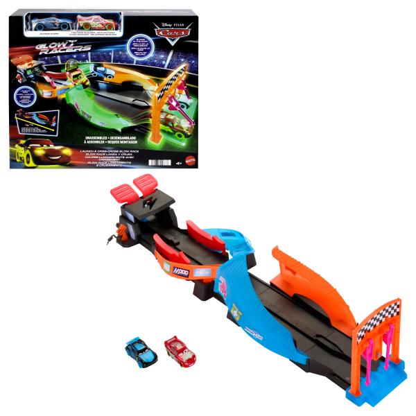 Circuit Glow Racers - Mattel - Hpd80 - Giocattolo Da Corsa Che Si Illumina Al Buio Per Bambini Dai 4 Anni In su