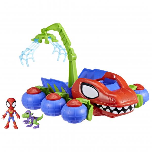 Spidey, Veicolo Dinosauro 2 In 1, Auto Fuoristrada Con Personaggi Inclusi, Dai 3 Anni
