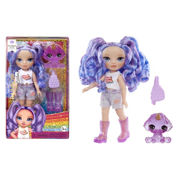 Rainbow High Littles - Bambola Da 15 Cm + Animaletto - Viola - Dai 4 Anni In su