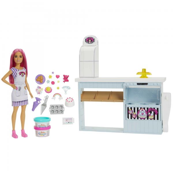 Pasticceria Barbie - Mattel - Hgb73 - Playset Con Accessori - Bianco
