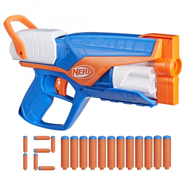 Blaster Nerf Agility N Series, 12 Dardi Nerf N1 Solo Per Blaster Nerf N Series, Canna Da 6 Dardi, Giochi Da Esterno