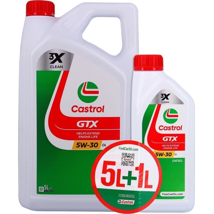 Olio Motore - Castrol Gtx - 5W-30 C4 - 5l+1l - 057036