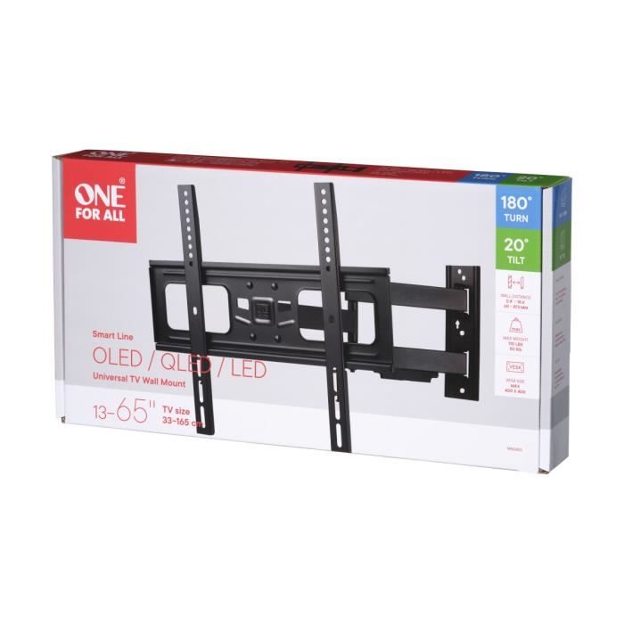 One For All Wm2453 - SupporT-Mural Tv Smart - Inclinabile 20 ° E Orientabile 180 ° - 32-65 '' / 81-165 Cm - Versare Tv Max 50 kg - Image 3