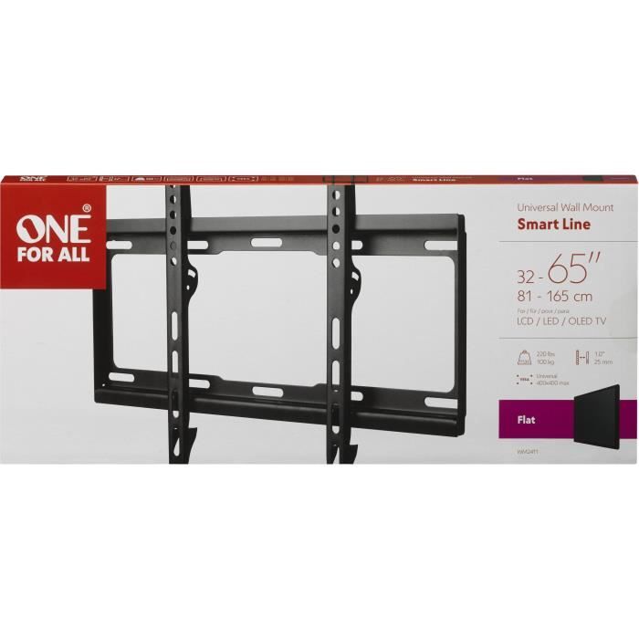 Uno Per Tutti I Wm2411 - Supporto Per La Parete Tv Supporto Piatto Per Lo Schermo 32-65 ''/81-165cm - Per Tv Max 100kgs - 25 Mm Dalla Parete - Image 5