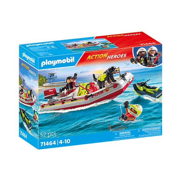 Playmobil 71464 Motoscafo E Moto D'acqua - Action Hereos - Vigili Del Fuoco - Dai 4 Anni In su