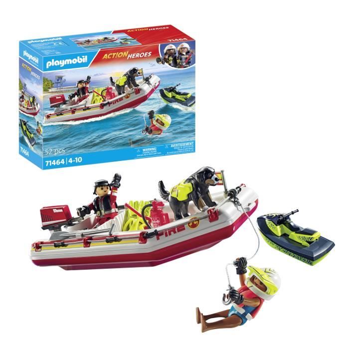 Playmobil 71464 Motoscafo E Moto D'acqua - Action Hereos - Vigili Del Fuoco - Dai 4 Anni In su - Image 5