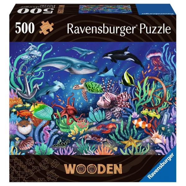 Puzzle In Legno - Rettangolare - 500 Pezzi - World Marino Colorato - Adulto - 00017515