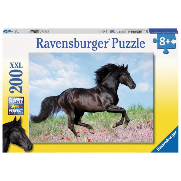 Puzzle Xxl Stallone Nero Da 200 Pezzi - Bambino - Paesaggio E Natura - 8 Anni - 12803 - Ravensburger