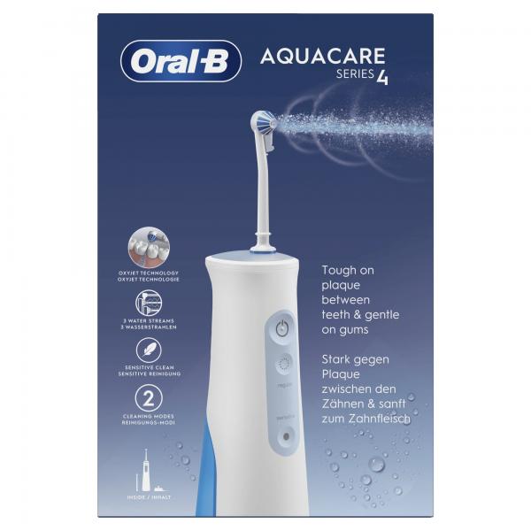 Idropulsore OraL-B - Aquacare 4 - Tecnologia Oxyjet - 2 Tipologie Di Getto - 2 Intensità Regolabili