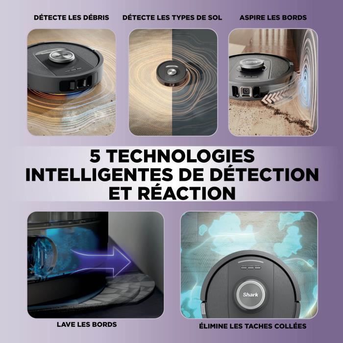 Shark Powerdetect Nevertouch Robot Aspirapolvere E Lavapavimenti AutO-Svuotante - 650 Watt - 2 Spazzole Laterali - Image 3
