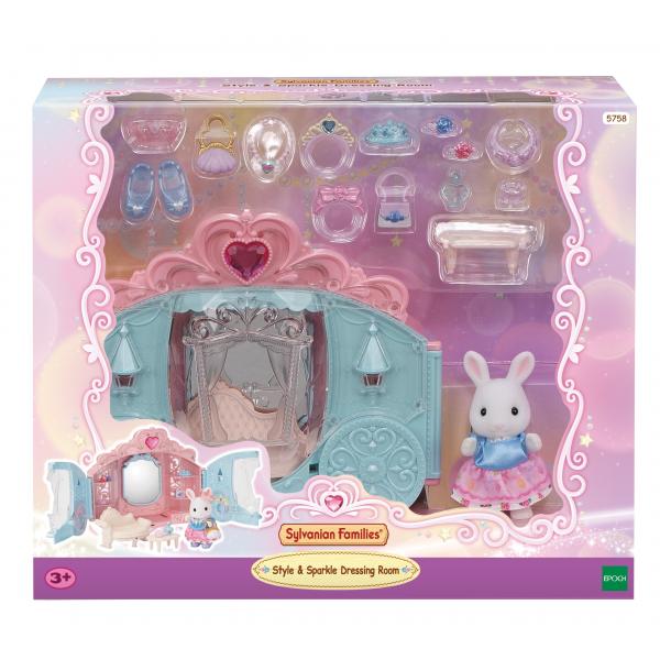 Playset - Sylvanian Families - Vestizione Principessa - Carrozza E Ragazza Coniglio Delle Nevi