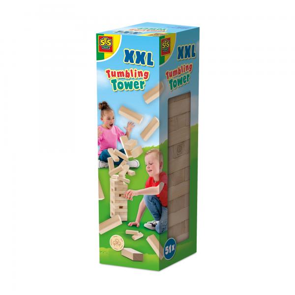 Xxl Tumbling Tower - Gioco Di Abilità - Ses Creative - Versione Xxl Per Esterni, Emozionante Per Bambini E Adulti.
