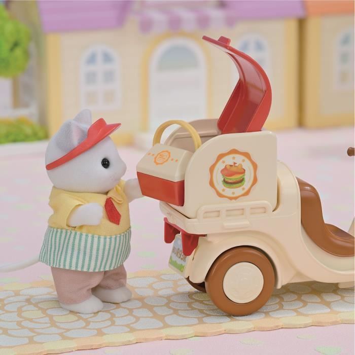 Gioco Catering - Sylvanian Families - Hamburger Stand - Papa Latte Cat E Scooter - Image 5