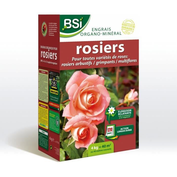 Bsi - Fertilizzante Biologico Per Rose - Per Tutti I Tipi Di Rose - Fioritura Brillante - Azione Di Lunga Durata - 4kg - Fino A 40 m²