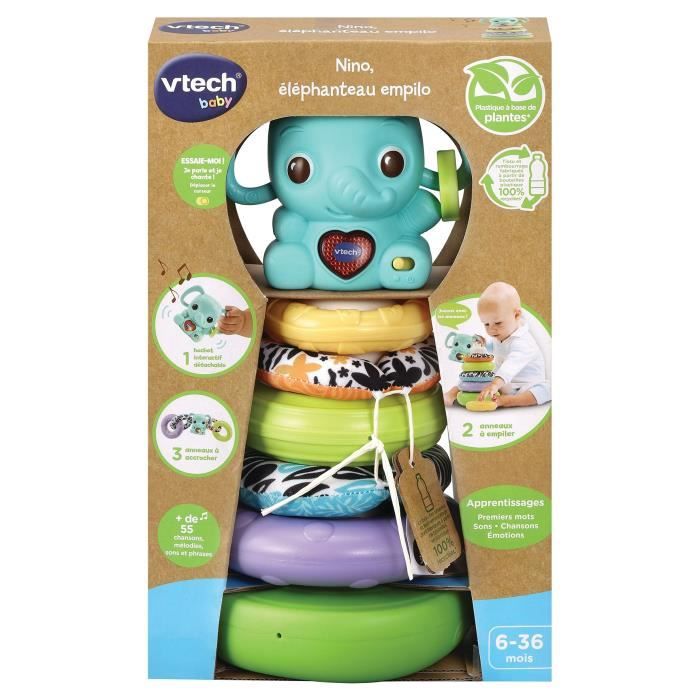 Vtech Baby - Nino, Baby Elephant Stacko 3 In 1 (plastica A Base Biologica) - Image 3