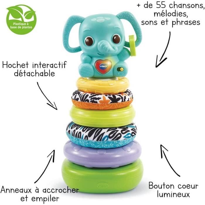 Vtech Baby - Nino, Baby Elephant Stacko 3 In 1 (plastica A Base Biologica) - Image 4
