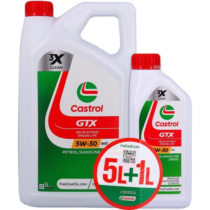 Olio Motore - Castrol Gtx - 5W-30 Rn17 - 5l+1l - 057086