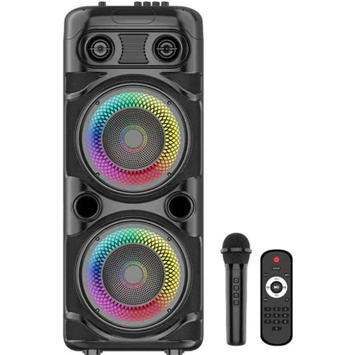 Altoparlante Karaoke Illuminato - Inovaley - Ka123-Xxl - Bluetooth V5.0 - 75 Cm - 900 W - Nero