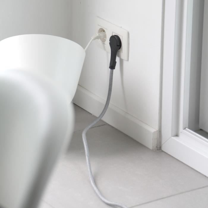 Cavo Tessile Chacon Extender 5m 3x1,5m2 E Spina Piatta Nera Nera / Bianca