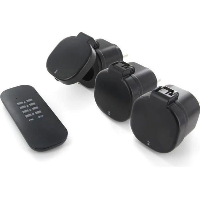 Chacon Set 3 Mini Prese Da Esterno On / Off - 3000w - Fr + Telecomando