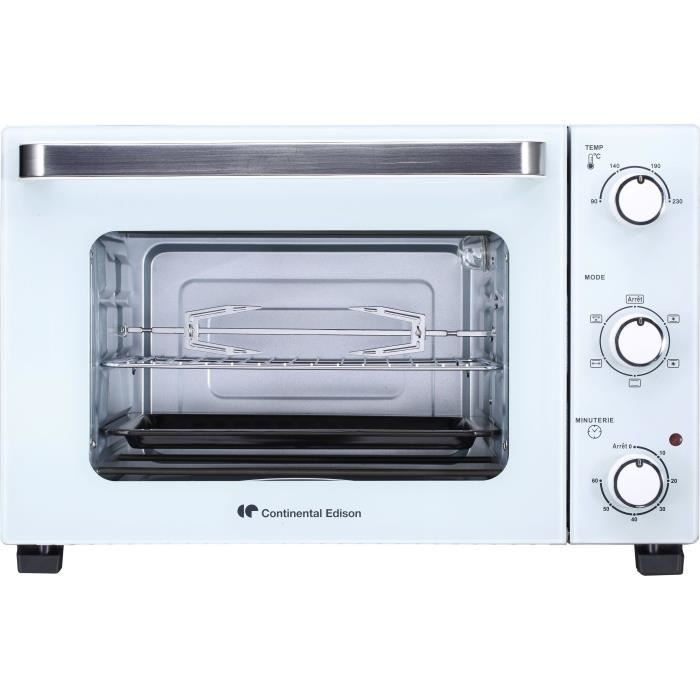 Continental Edison Cemf35w - Miniforno Elettrico 35l Bianco - 1500w - Girarrosto, Convezione Naturale