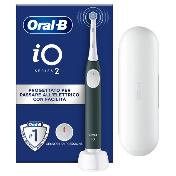 Spazzolino Elettrico - Oral B - Serie Io2 - Verde Foresta + Custodia Da Viaggio