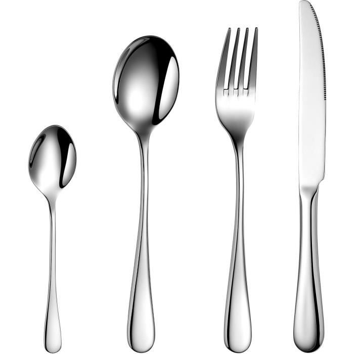 Set Posate - Arthur Martin - Am2202 - 24 Pezzi - Acciaio Inossidabile - Finitura Lucida A Specchio Con Manico Opaco