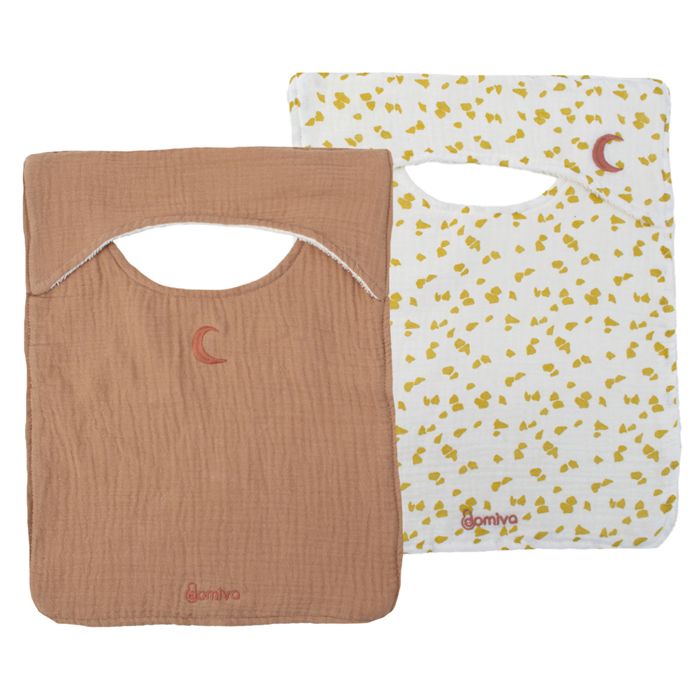 Confezione Da 2 Bavaglini - Domiva - Savannah - Scollo All'americana - Cotone Morbido E Assorbente