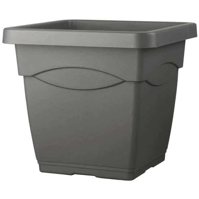 Deroma Vaso Per Fiori Quadrato Day R Antracite - 38 cm