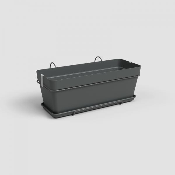 Artevasi - Kit Fioriera Capri 50cm V2 Antracite 50.2 X 28.5 X H20.7 Cm - 1.54l