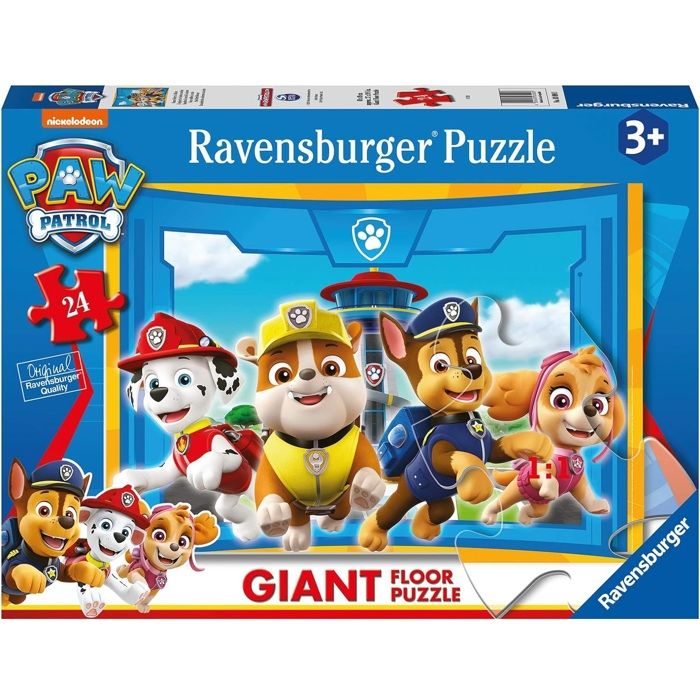 Puzzle Gigante Per Bambini 24 Pezzi, La Squadra Dei Cuccioli In Azione, Paw Patrol, Dai 3 Anni, Avventura, 03090, Ravensburger