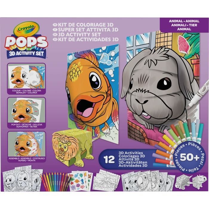 Creative - Crayola - Pops Set Regalo 3d Color Pops - Più Di 12 Attività 3d! Bambini Di 6 Anni
