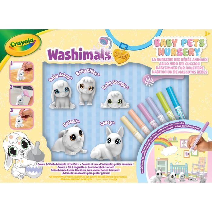 Colorazione - Crayola - Washimals Baby Pets Nursery Pack - Famiglia Lavabile Da Colorare! Bambini Di 3 Anni