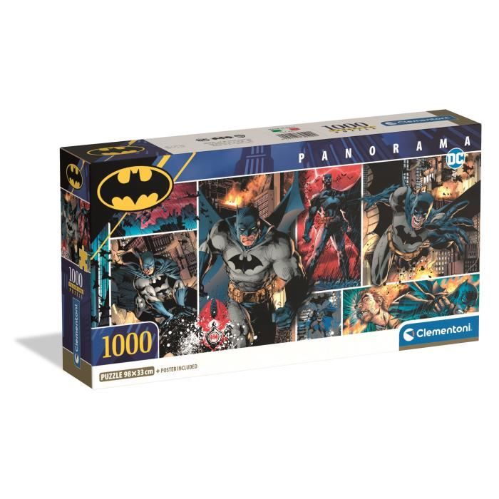 Clementoni - Compact 1000 Pezzi Panorama - Batman