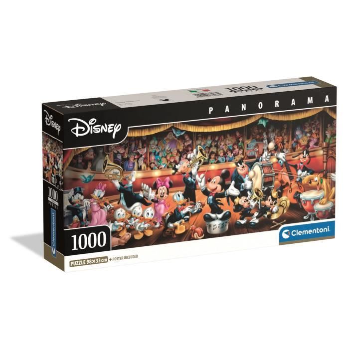 Clementoni - Panorama Compatto 1000 Pezzi - Disney Orchestra