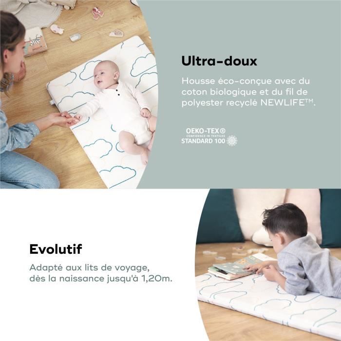 Babymoov Cosy'lite Materasso Da Viaggio Nomad 60x120cm, Misura Universale, Certificato OekO-Tex E Riciclato - Image 5