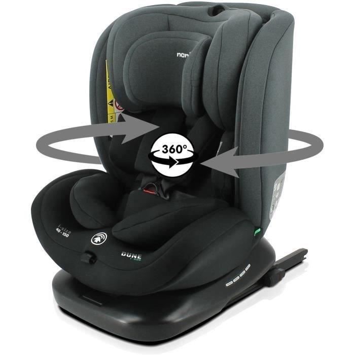 Seggiolino Auto Isofix Nania Dune 40-150 Cm R129 – Da 0 A 10 Anni – Fronte Strada 40-105 Cm – Poggiatesta Regolabile – Reclinabile – Girevole