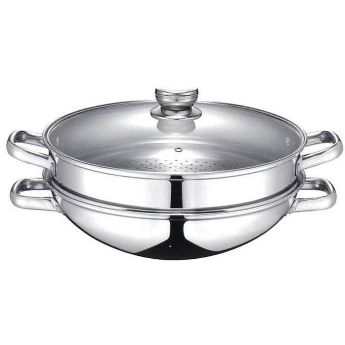 Wok 2 In 1 - Baumalu - Tutte Le Fonti Di Calore Compresa L'induzione - Coperchio In Vetro - 32 cm