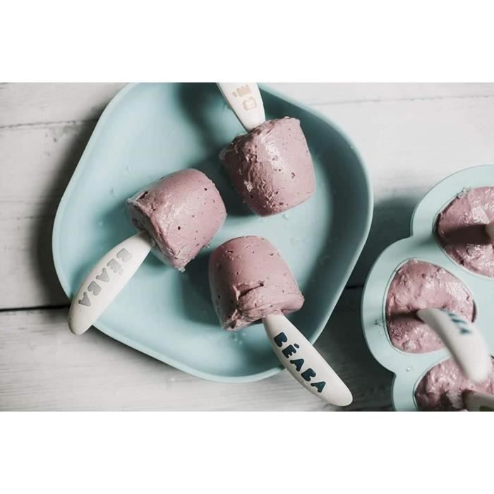 Beaba Set Di 6 Cucchiai Ergonomici + 4 Forchette (rosa Antico + Verde Arioso + Foschia Chiara) - Image 4