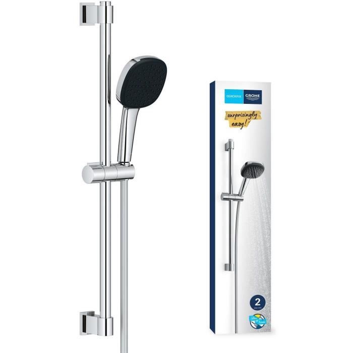 Set Doccia Con Soffione A 2 Getti, Asta E Flessibile - Grohe Vitalio Comfort 110 26928001 - Selezione Facile - Risparmio Idrico