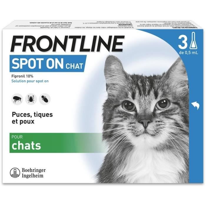 Frontline 3 Spot On Pipette Antiparassitarie Per Gatti - Pulci, Zecche, Pidocchi