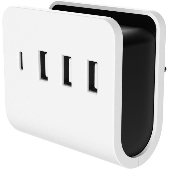 Caricabatterie Da Muro - Gao - 4 Porte Usb (3 UsB-A, 1 UsB-C), Ricarica Rapida