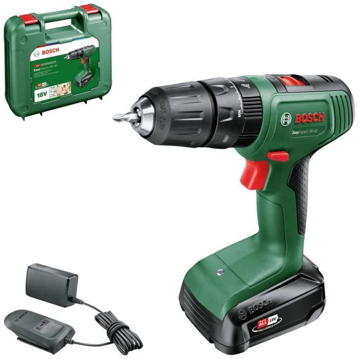Bosch Easyimpact 18v40 + Trapano A Percussione (1 Batteria Da 2,0 Ah) + Caricabatterie Al18V-20 In Valigetta